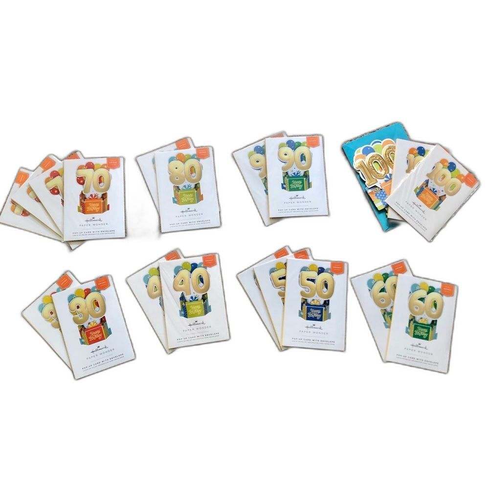 Hallmark Bundle of 20 Milestone Happy Birthday Paper Wonder Pop-Up Cards NEW